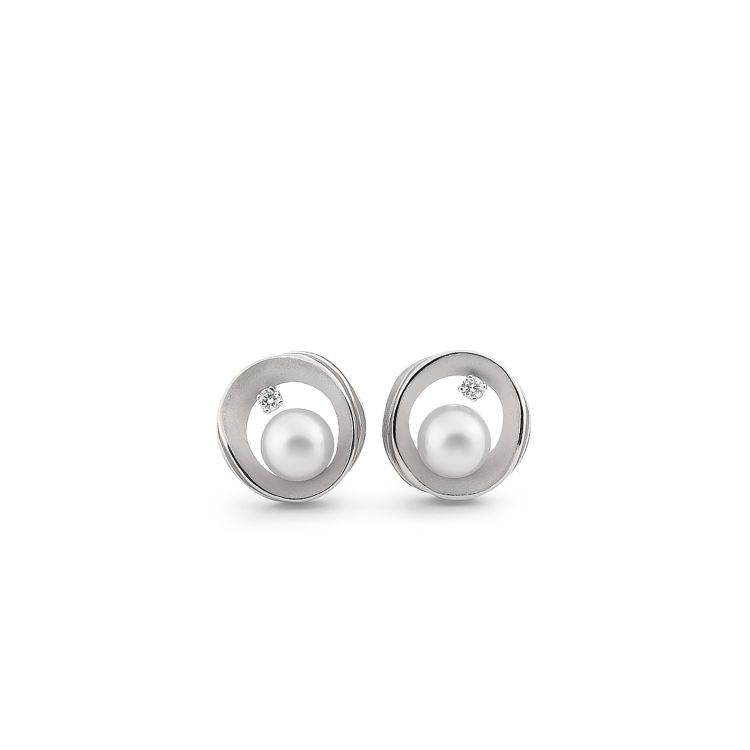 Ohrringe Infinity White